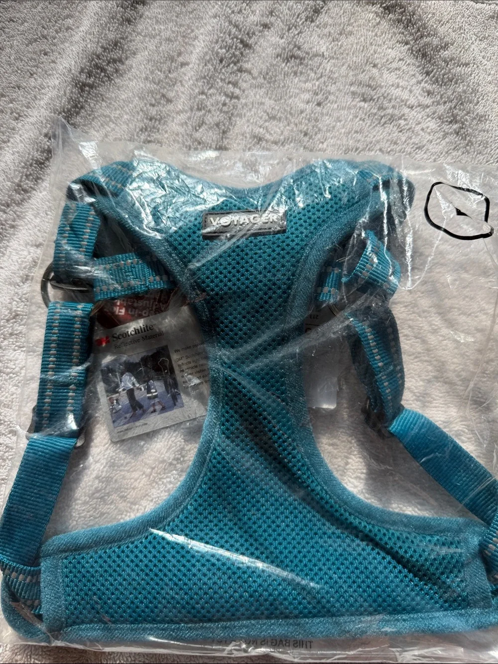 Voyager Teal Step-In Adjustable Dog Harness - Reflective